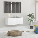 Meuble TV Fixation Mural Effet Chêne Artisanal - 120 cm-Mon Meuble TV-Blanc-80 cm-26