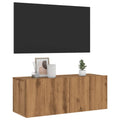 Meuble TV Fixation Mural Effet Chêne Artisanal - 120 cm-Mon Meuble TV-Chêne artisanal-80 cm-34
