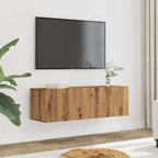 Meuble TV Fixation Mural Effet Chêne Artisanal - 120 cm-Mon Meuble TV-Chêne artisanal-80 cm-35