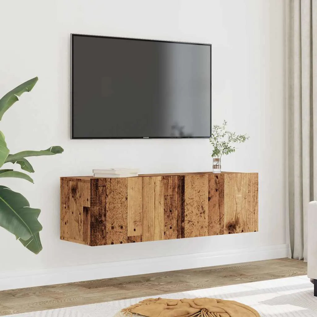 Meuble TV Fixation Mural Effet Chêne Artisanal - 120 cm-Mon Meuble TV-Chêne artisanal-80 cm-36