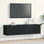 Meuble TV Fixation Mural Effet Chêne Artisanal - 120 cm-Mon Meuble TV-Chêne noir-120 cm-24
