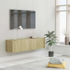 Meuble TV Fixation Mural Effet Chêne Artisanal - 120 cm-Mon Meuble TV-Chêne sonoma-120 cm-21