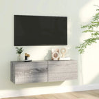 Meuble TV Fixation Mural Effet Chêne Artisanal - 120 cm-Mon Meuble TV-Sonoma gris-100 cm-12