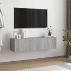 Meuble TV Fixation Mural Effet Chêne Artisanal - 120 cm-Mon Meuble TV-Sonoma gris-120 cm-14