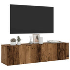 Meuble TV Fixation Mural Effet Chêne Artisanal - 120 cm-Mon Meuble TV-Vieux bois-120 cm-32