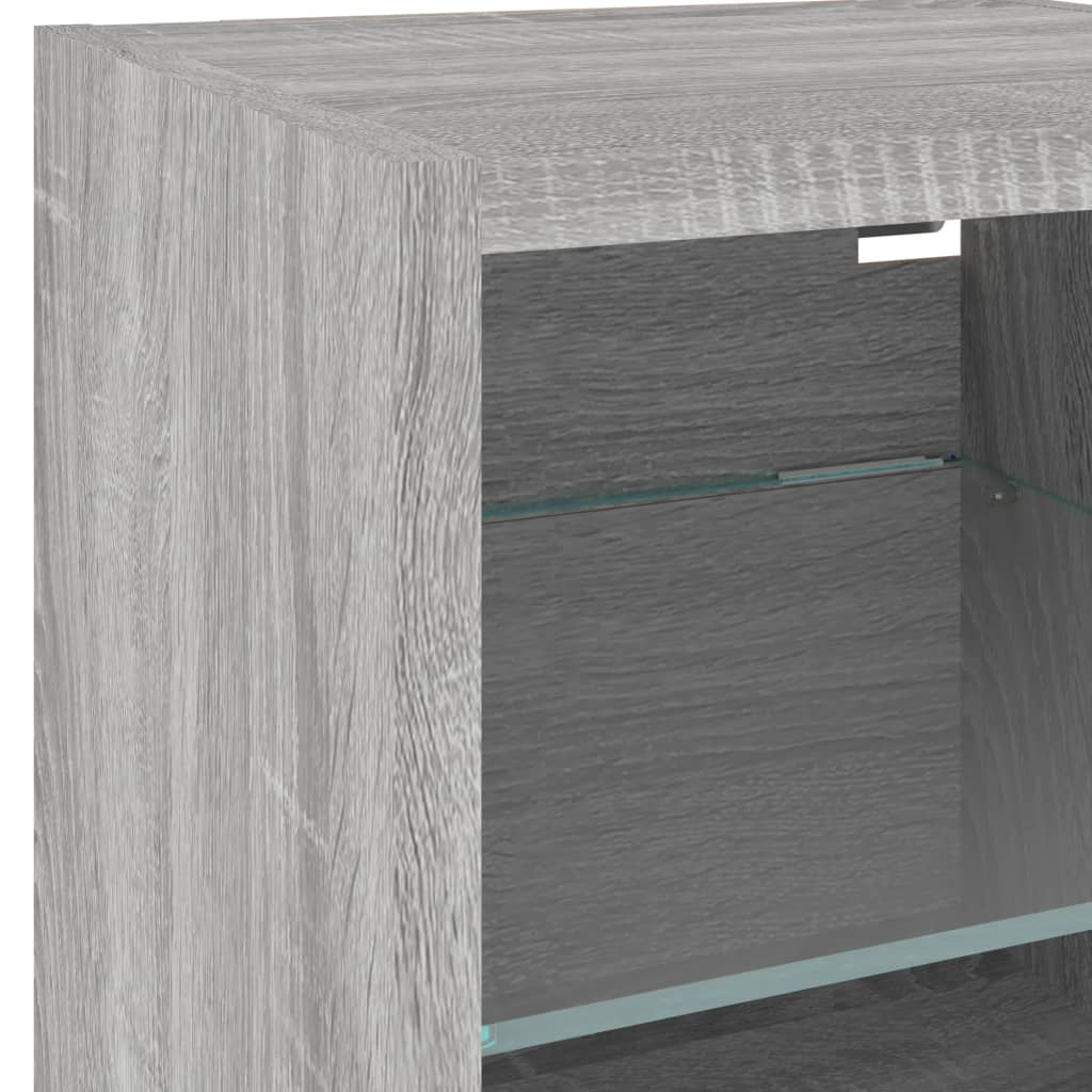 Meuble TV Flottant Gris Effet Sonoma - 2 Pièces-Mon Meuble TV-30 cm-30 cm-1-11