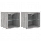 Meuble TV Flottant Gris Effet Sonoma - 2 Pièces-Mon Meuble TV-30 cm-30 cm-1-2