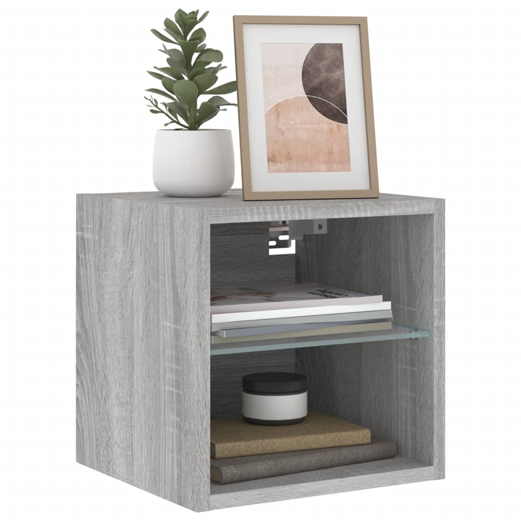 Meuble TV Flottant Gris Effet Sonoma - 2 Pièces-Mon Meuble TV-30 cm-30 cm-1-5