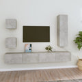 Meuble TV Gris Anthracite Effet Béton - 5 Pièces-Mon Meuble TV-1