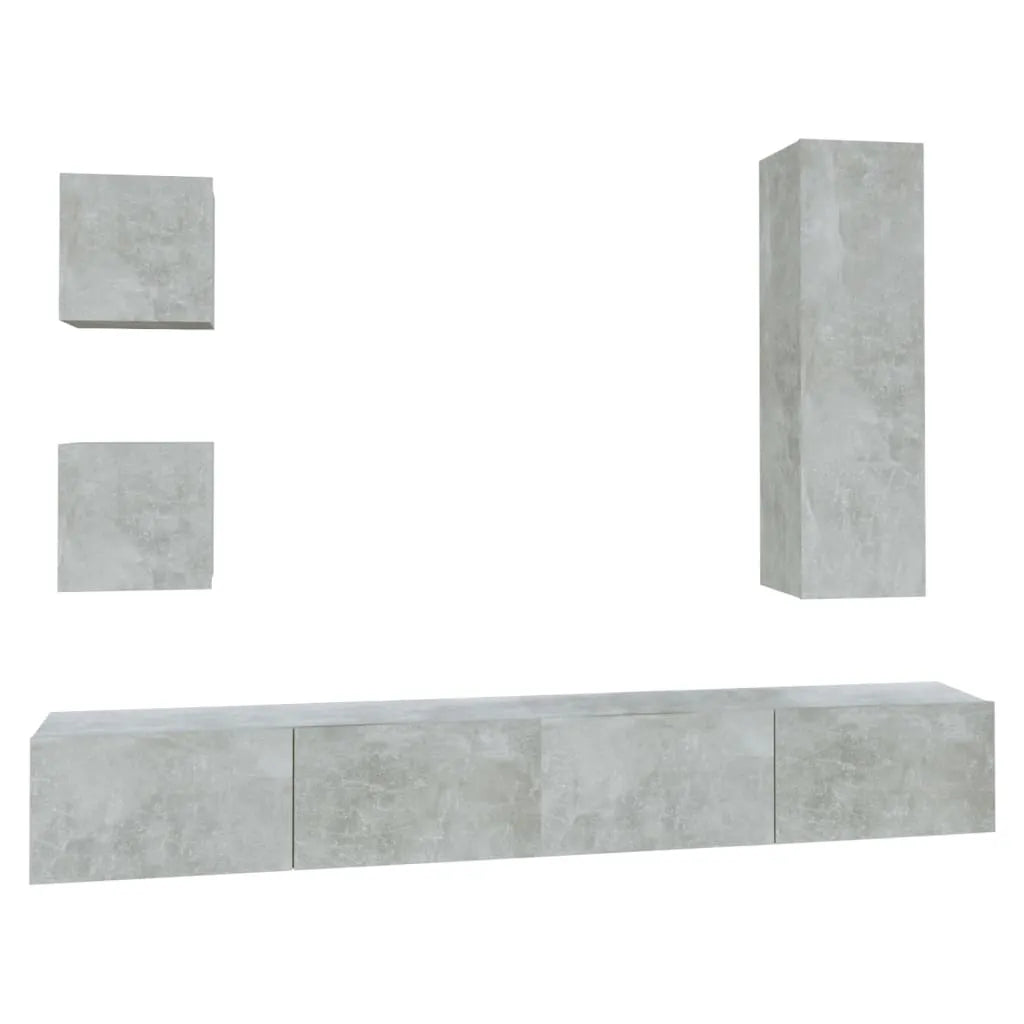 Meuble TV Gris Anthracite Effet Béton - 5 Pièces-Mon Meuble TV-2