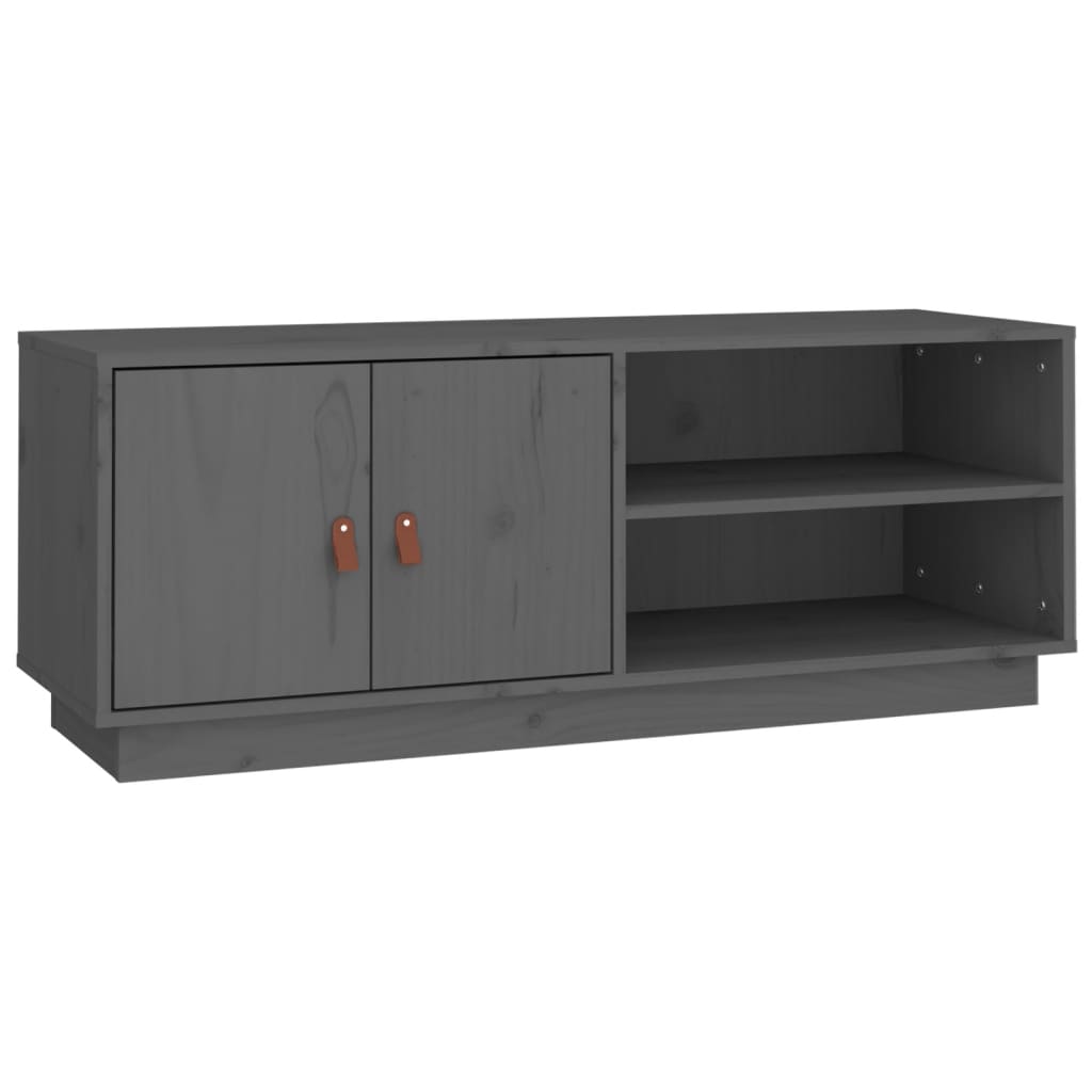 Meuble TV Gris Anthracite et Bois de Pin Massif - 105 cm-Mon Meuble TV-Gris-1