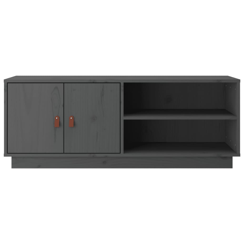 Meuble TV Gris Anthracite et Bois de Pin Massif - 105 cm-Mon Meuble TV-Gris-6