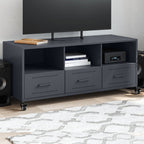 Meuble TV Gris Anthracite Mat en Acier - 100 cm-Mon Meuble TV-Anthracite-1-1