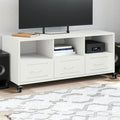 Meuble TV Gris Anthracite Mat en Acier - 100 cm-Mon Meuble TV-Blanc-1-14