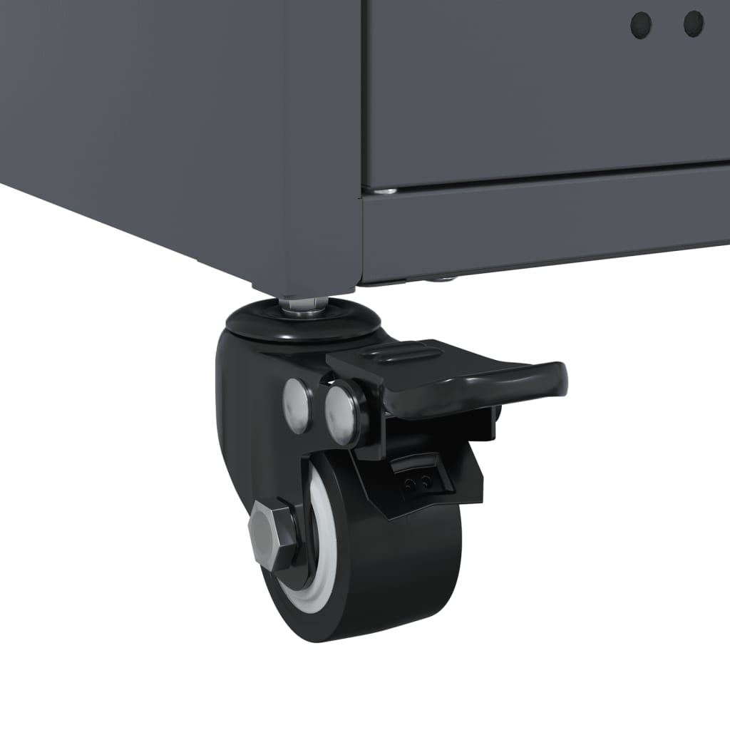 Meuble TV Gris Anthracite Mat en Acier - 100 cm-Mon Meuble TV-Noir-1-11
