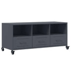 Meuble TV Gris Anthracite Mat en Acier - 100 cm-Mon Meuble TV-Noir-1-2