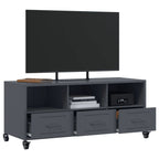 Meuble TV Gris Anthracite Mat en Acier - 100 cm-Mon Meuble TV-Noir-1-5