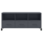 Meuble TV Gris Anthracite Mat en Acier - 100 cm-Mon Meuble TV-Noir-1-6