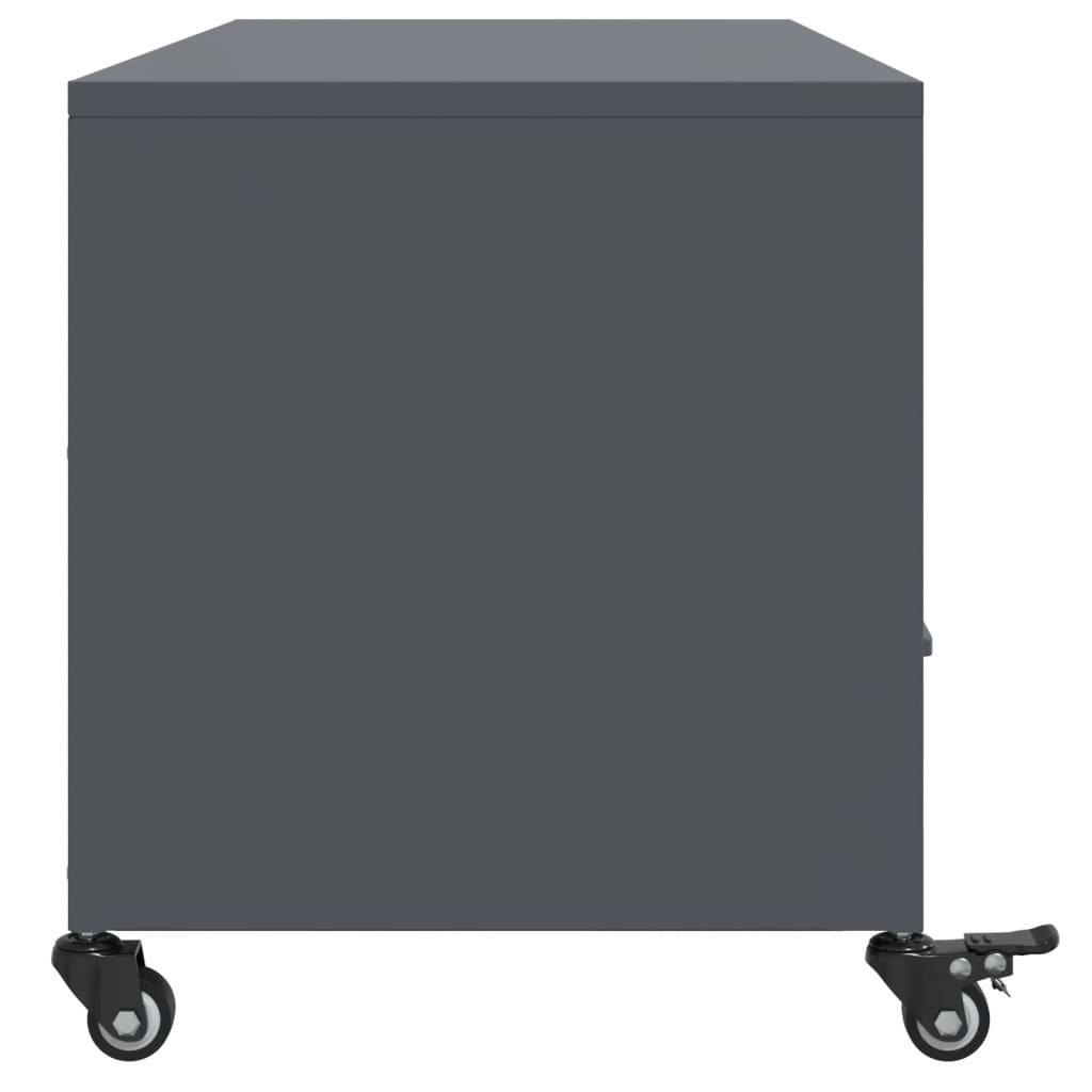 Meuble TV Gris Anthracite Mat en Acier - 100 cm-Mon Meuble TV-Noir-1-7