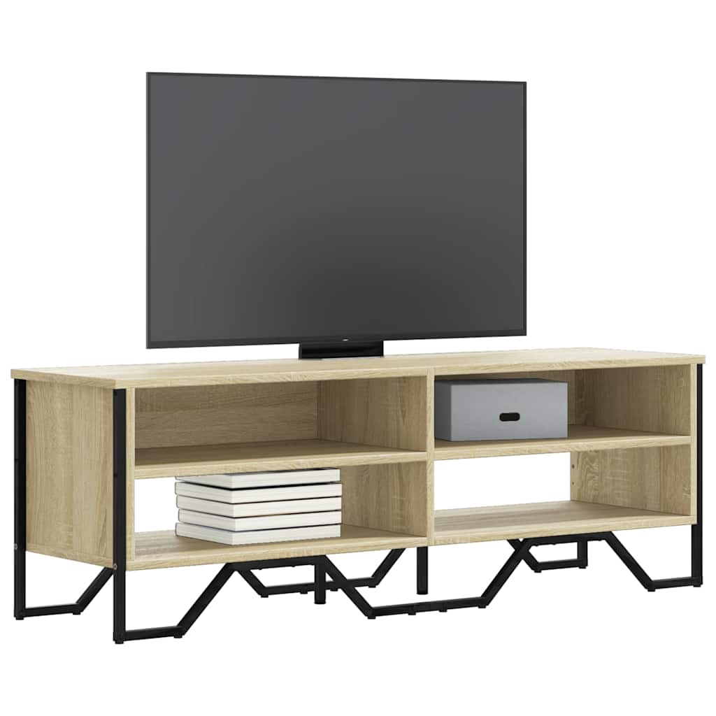Meuble TV Gris avec Rangement Effet Bois - 180 cm-Mon Meuble TV-Chêne sonoma-122 cm-1-14