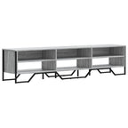 Meuble TV Gris avec Rangement Effet Bois - 180 cm-Mon Meuble TV-Chêne sonoma-122 cm-1-2