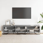 Meuble TV Gris avec Rangement Effet Bois - 180 cm-Mon Meuble TV-Chêne sonoma-122 cm-1-3