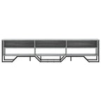 Meuble TV Gris avec Rangement Effet Bois - 180 cm-Mon Meuble TV-Chêne sonoma-122 cm-1-4