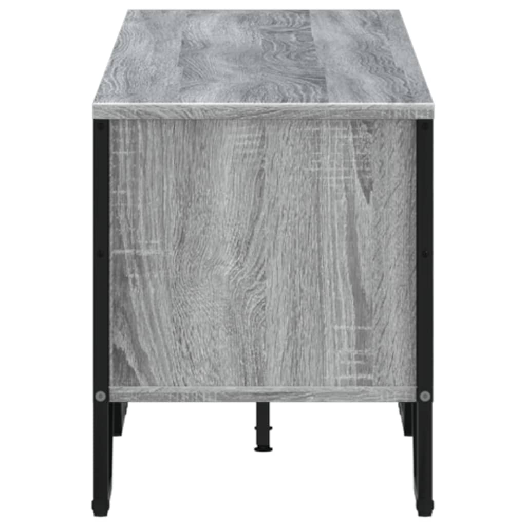 Meuble TV Gris avec Rangement Effet Bois - 180 cm-Mon Meuble TV-Chêne sonoma-122 cm-1-5