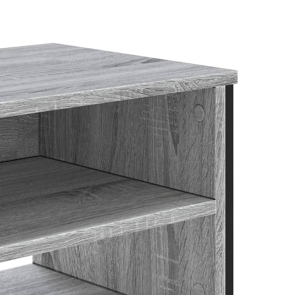 Meuble TV Gris avec Rangement Effet Bois - 180 cm-Mon Meuble TV-Chêne sonoma-122 cm-1-7