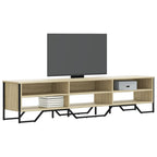 Meuble TV Gris avec Rangement Effet Bois - 180 cm-Mon Meuble TV-Chêne sonoma-180 cm-1-15