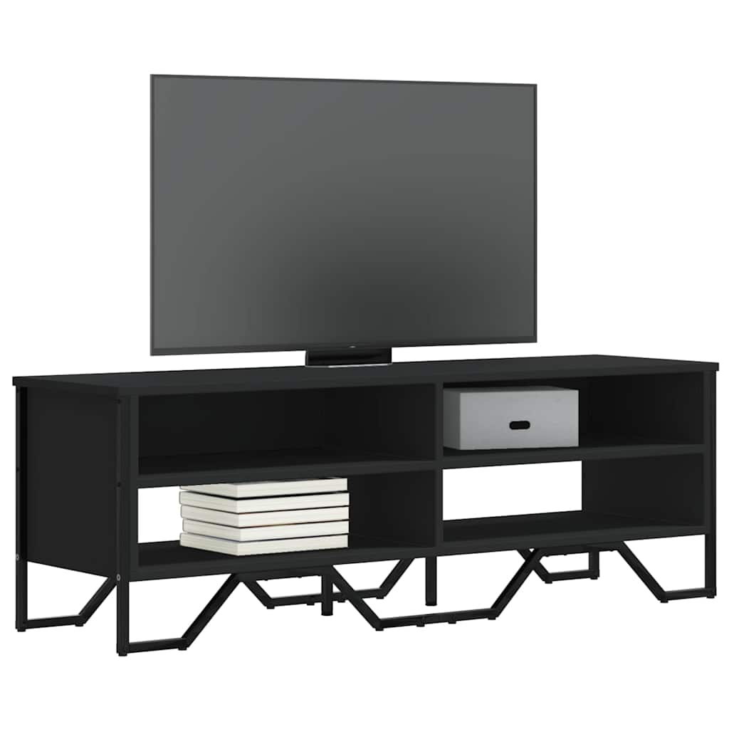 Meuble TV Gris avec Rangement Effet Bois - 180 cm-Mon Meuble TV-Noir-122 cm-1-12
