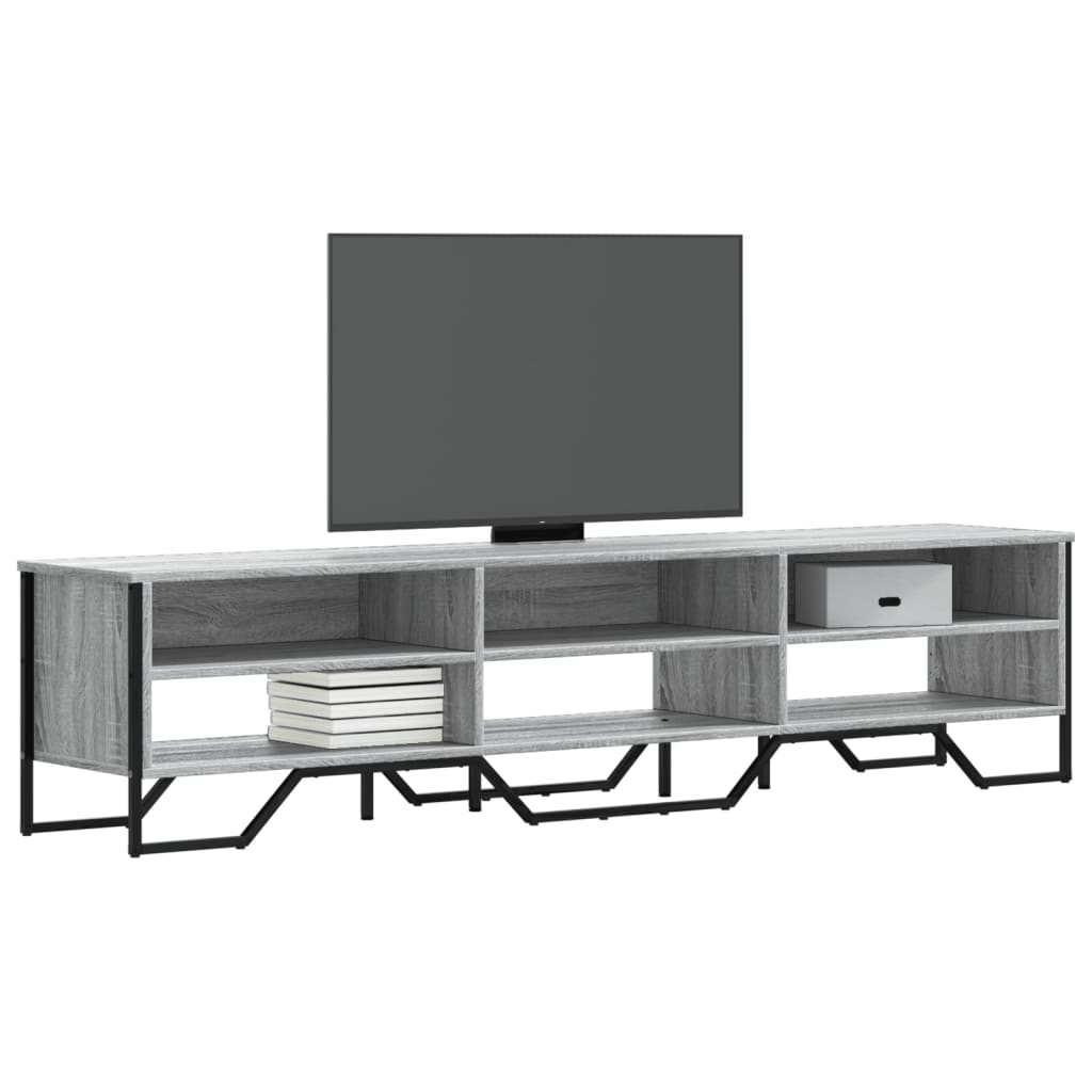 Meuble TV Gris avec Rangement Effet Bois - 180 cm-Mon Meuble TV-Sonoma gris-180 cm-1-1