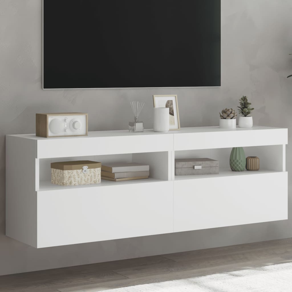 Meuble TV Gris Béton avec LED - 60 cm-Mon Meuble TV-Blanc-40 cm-2-28