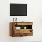 Meuble TV Gris Béton avec LED - 60 cm-Mon Meuble TV-Bois ancien-40 cm-1-15