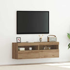 Meuble TV Gris Béton avec LED - 60 cm-Mon Meuble TV-Chêne artisanal-40 cm-2-14