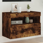 Meuble TV Gris Béton avec LED - 60 cm-Mon Meuble TV-Chêne fumé-40 cm-1-19