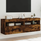 Meuble TV Gris Béton avec LED - 60 cm-Mon Meuble TV-Chêne fumé-40 cm-2-31