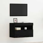 Meuble TV Gris Béton avec LED - 60 cm-Mon Meuble TV-Chêne noir-40 cm-1-17