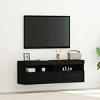 Meuble TV Gris Béton avec LED - 60 cm-Mon Meuble TV-Chêne noir-40 cm-2-16