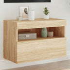 Meuble TV Gris Béton avec LED - 60 cm-Mon Meuble TV-Chêne sonoma-40 cm-1-20