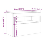 Meuble TV Gris Béton avec LED - 60 cm-Mon Meuble TV-Gris béton-40 cm-1-13