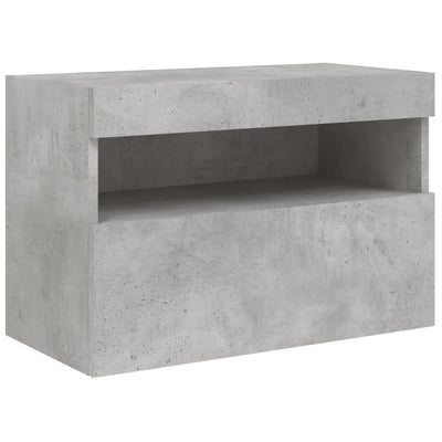 Meuble TV Gris Béton avec LED - 60 cm