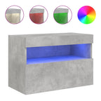 Meuble TV Gris Béton avec LED - 60 cm-Mon Meuble TV-Gris béton-40 cm-1-2