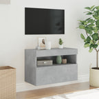 Meuble TV Gris Béton avec LED - 60 cm-Mon Meuble TV-Gris béton-40 cm-1-5