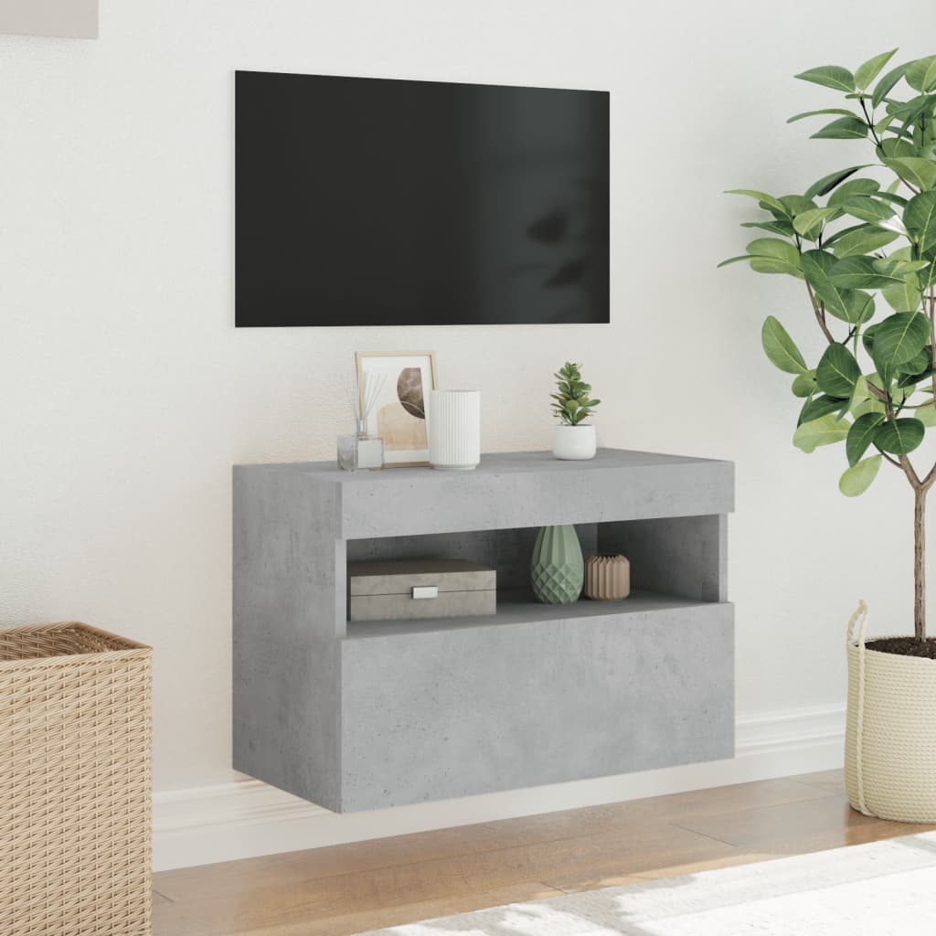 Meuble TV Gris Béton avec LED - 60 cm-Mon Meuble TV-Gris béton-40 cm-1-5