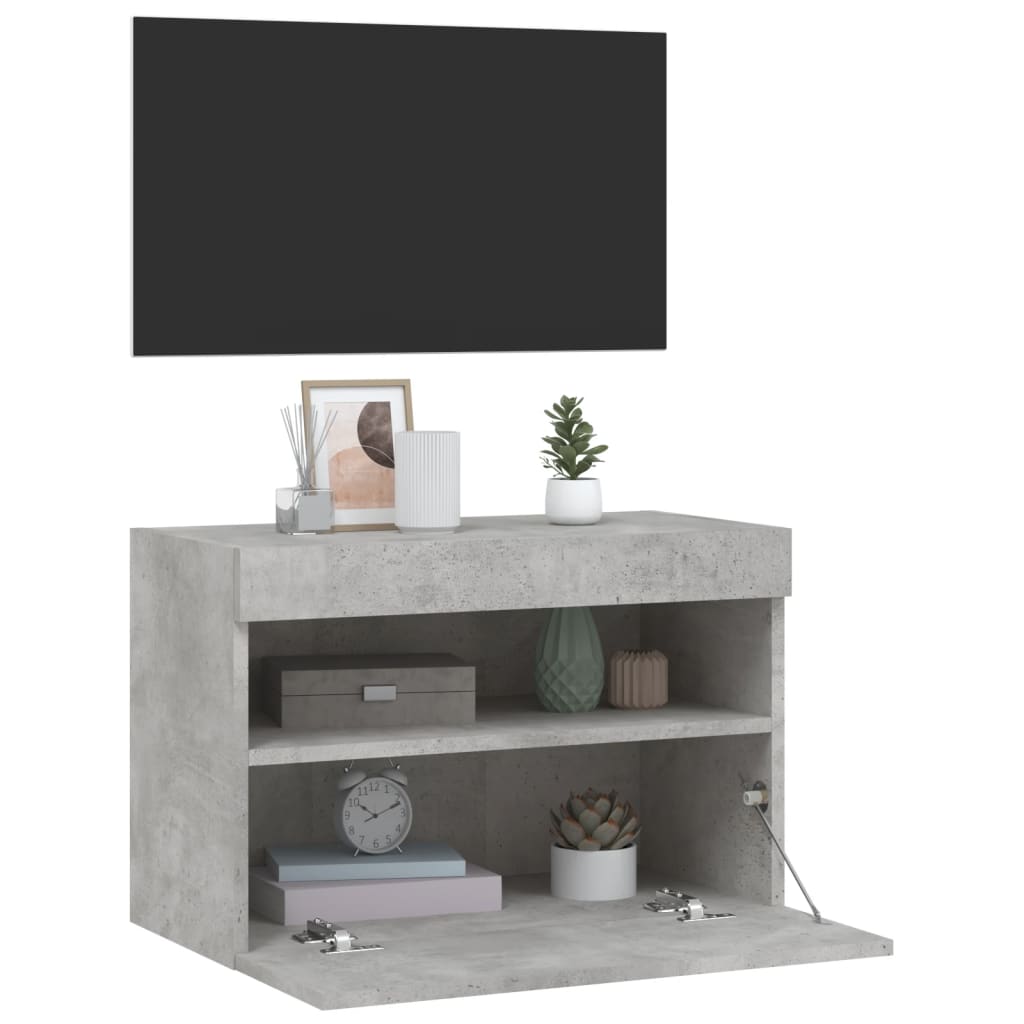 Meuble TV Gris Béton avec LED - 60 cm-Mon Meuble TV-Gris béton-40 cm-1-7