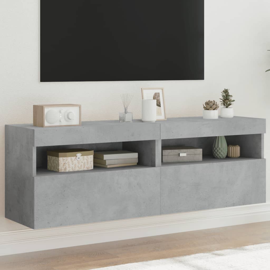 Meuble TV Gris Béton avec LED - 60 cm-Mon Meuble TV-Gris béton-40 cm-2-30