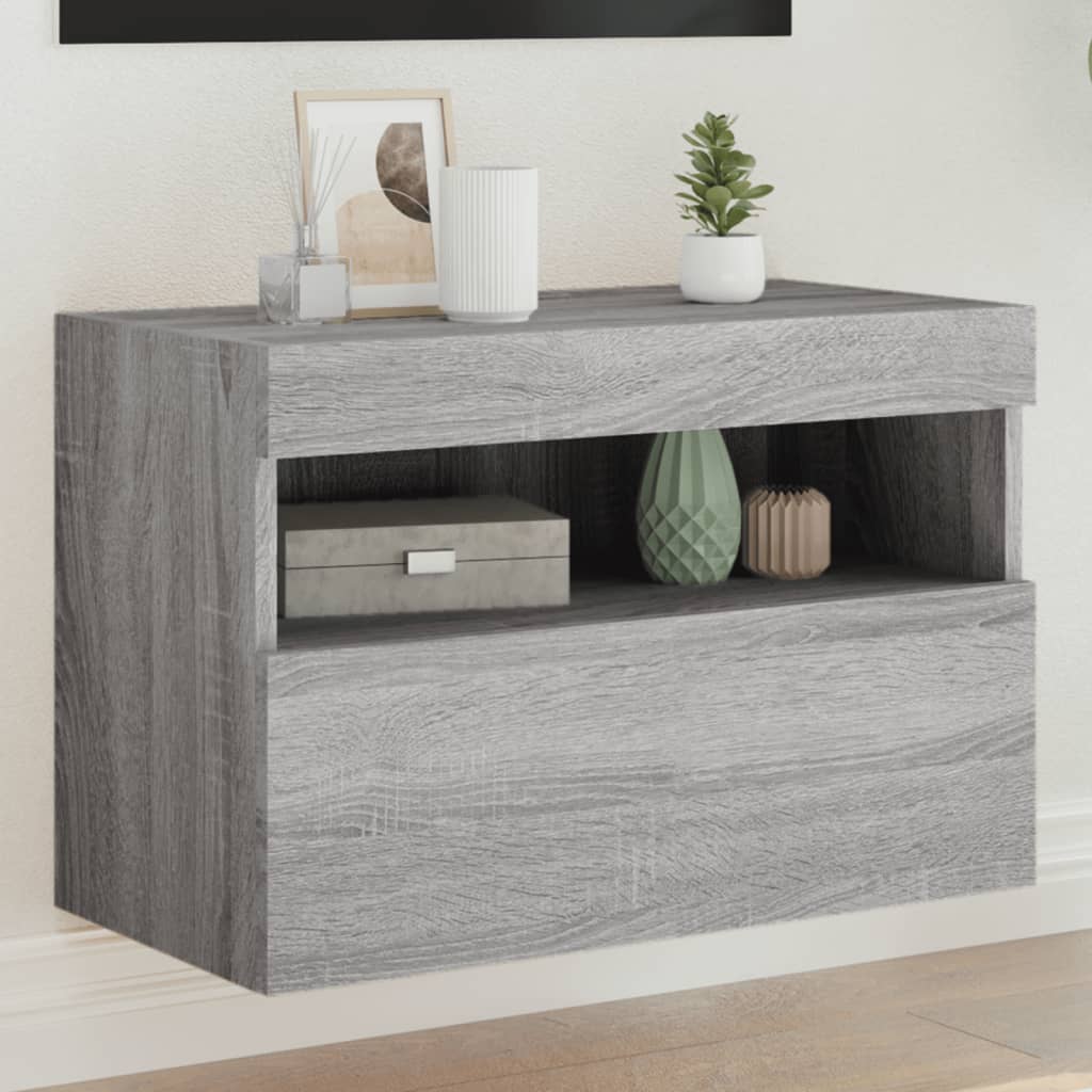 Meuble TV Gris Béton avec LED - 60 cm-Mon Meuble TV-Sonoma gris-40 cm-1-21