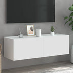 Meuble TV Gris Béton et Blanc Mural - 60 cm-Mon Meuble TV-Blanc-1-100 x 35 x 31 cm-34