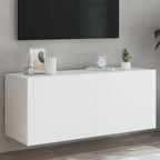Meuble TV Gris Béton et Blanc Mural - 60 cm-Mon Meuble TV-Blanc-1-100 x 35 x 41 cm-17